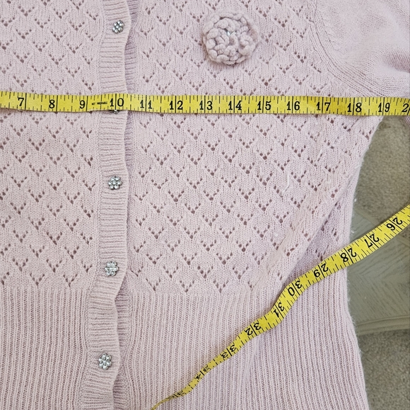 VINTAGE DELICATE PINK ANGORA BLEND SWEATER - Picture 7 of 7